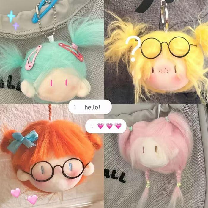 bookaz 헤어 소녀 키링 인형 열쇠 가방 고리 키홀더 장식 [삔 고무줄 증정]