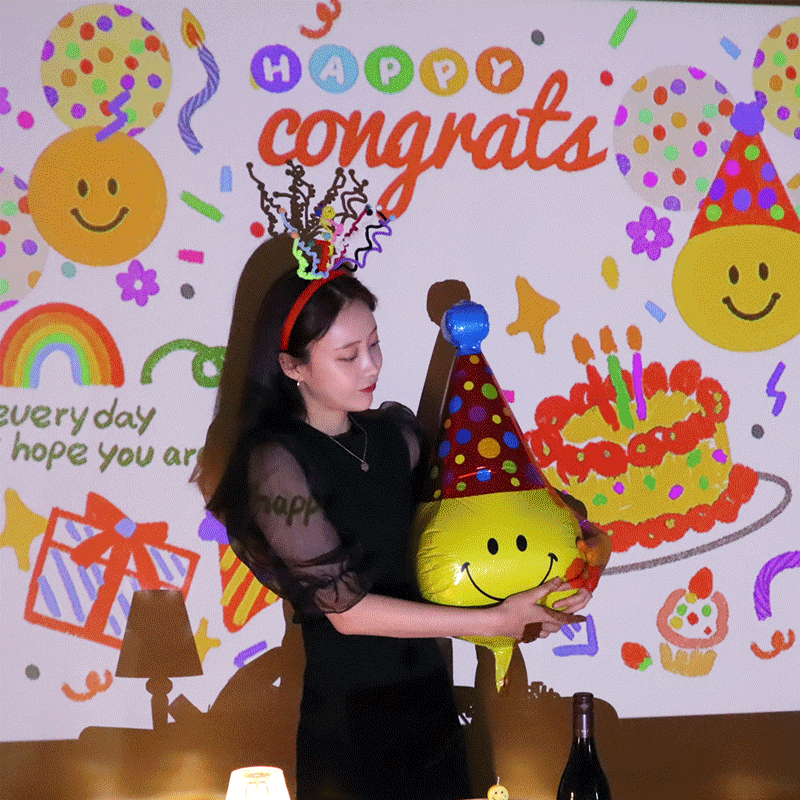 [오늘의딜](칩추가증정) 생일축하 홈파티 미니빔 파티용품 촬영 배경 소품