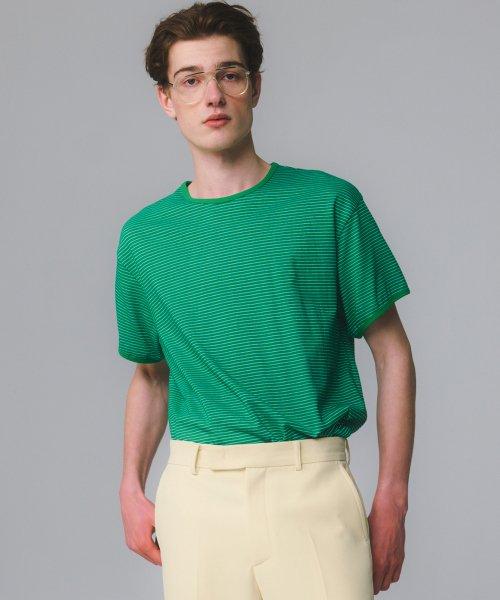 UNISEX Marine Stripe Ringer T [Green]