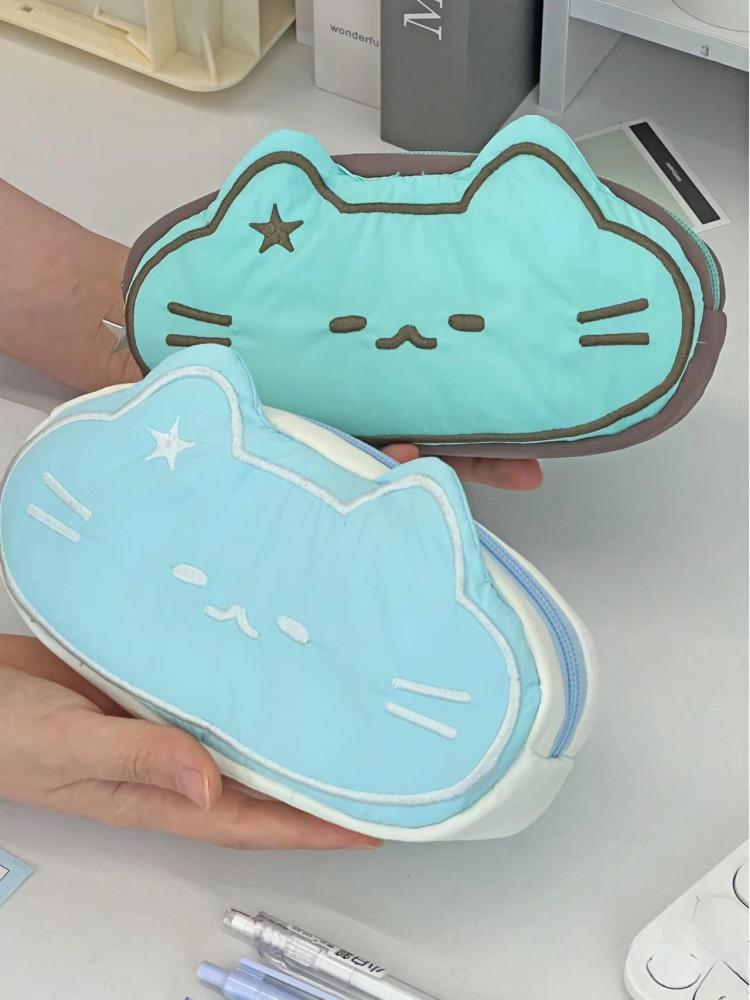수심 Mint Meow Pouch(2 color) 민트 고양이 파우치 필통 유니크 선물