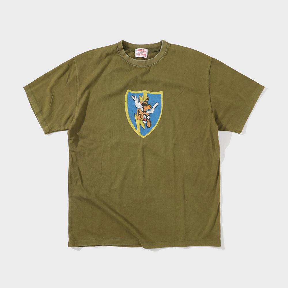 FLYING TIGER. Vintage T shirt. Olive Drab
