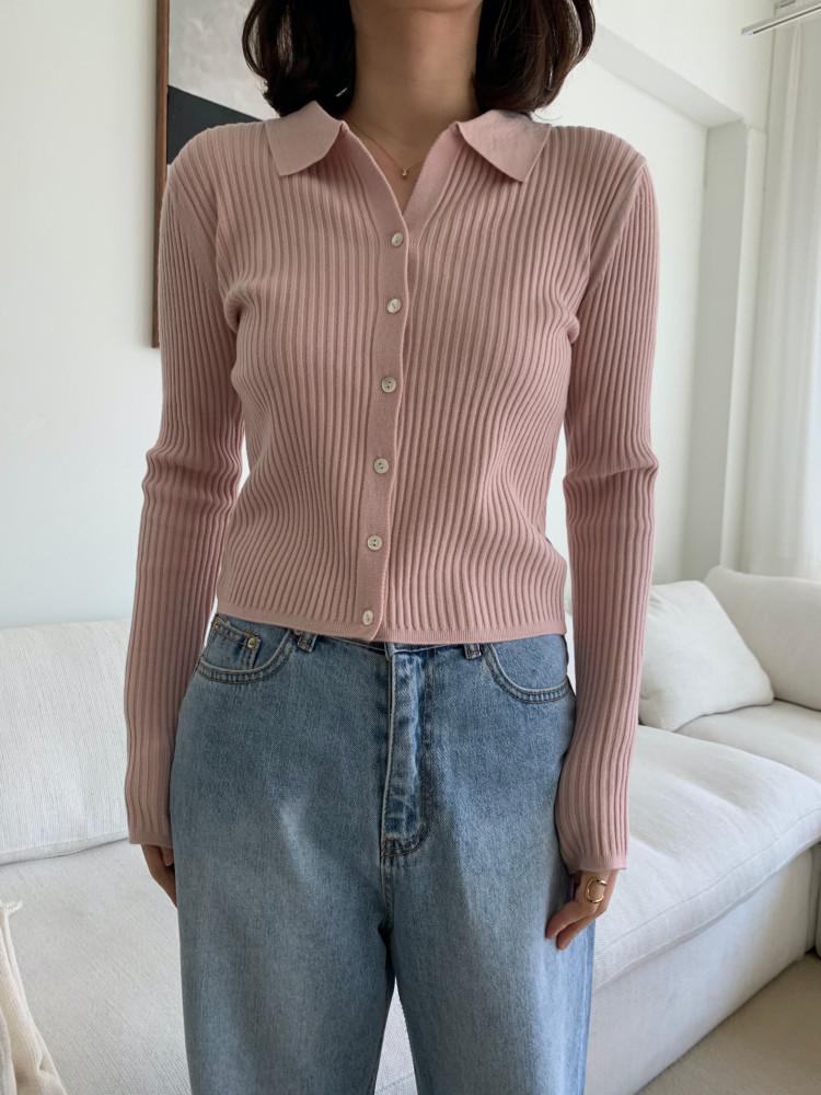 [SALE] 컴히얼 스무스 골지 카라 가디건