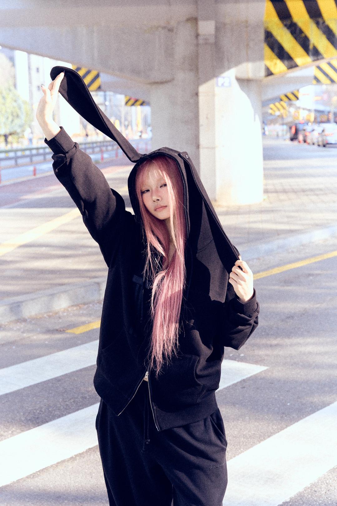 Ribbon bunny SET (black)