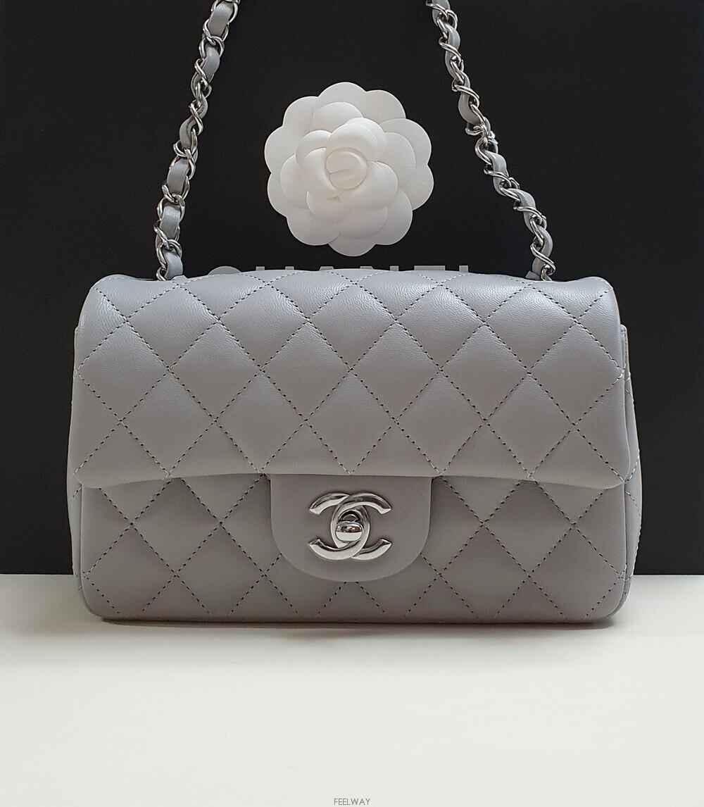 국내당일) 샤넬 뉴미니 그레이 내장칩 클래식미니 샤넬뉴미니 클래식 플랩백