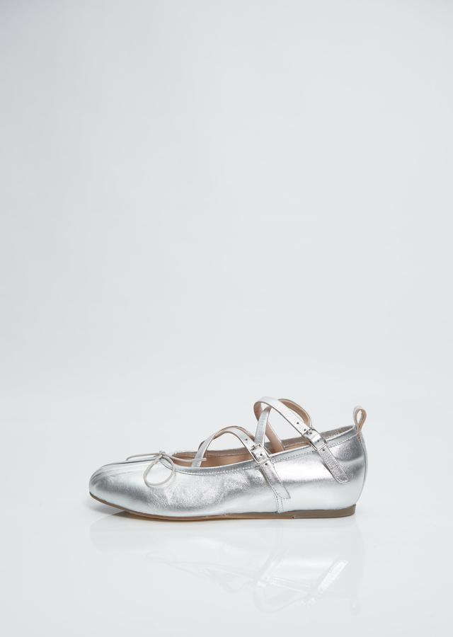 Criss-Cross Ballerina Pump — Silver - 36 / Silver