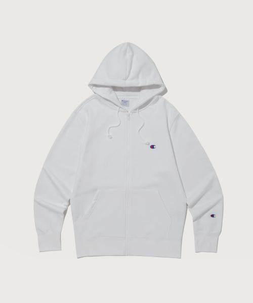 베이직 C로고 후드 집업 White