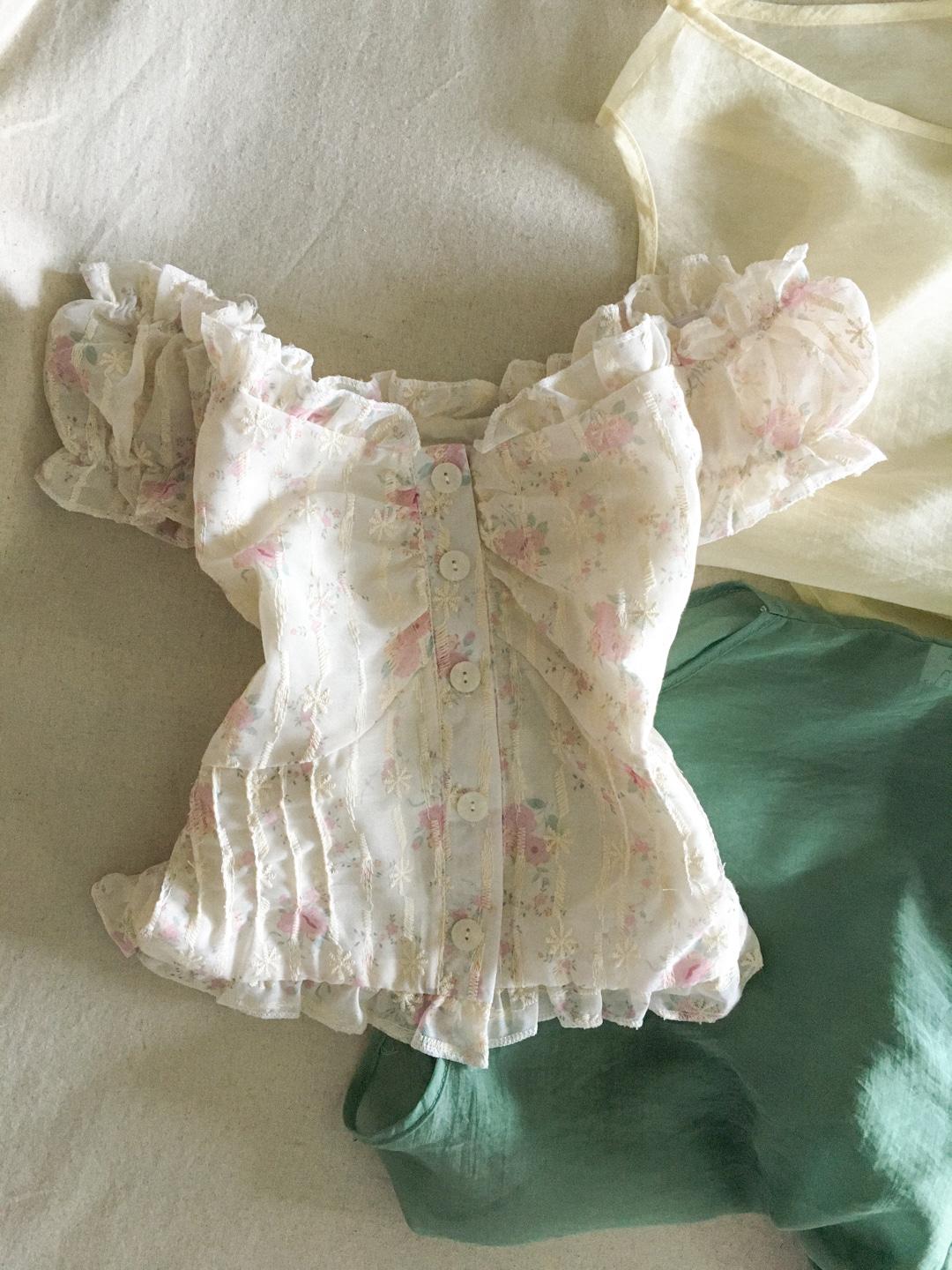 * floral puff blouse y0017