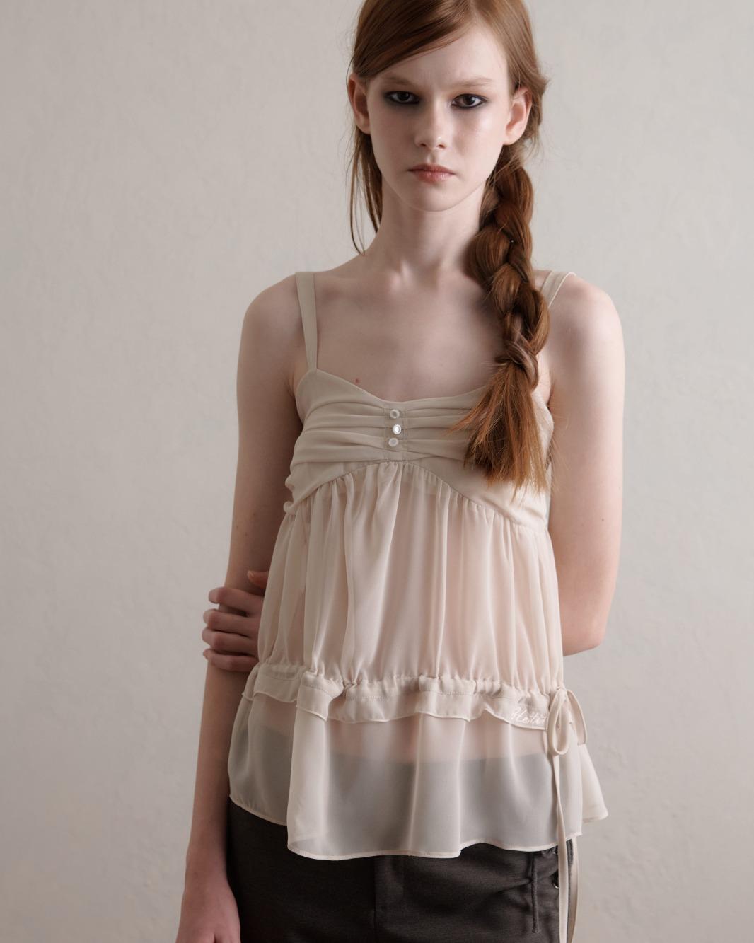 Sheer Shirring Top (Ivory)
