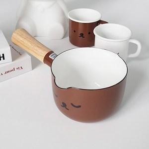 미피 인덕션 보리스 법랑 밀크팟, 12 x 25 x 8 cm, 브라운, 1개
