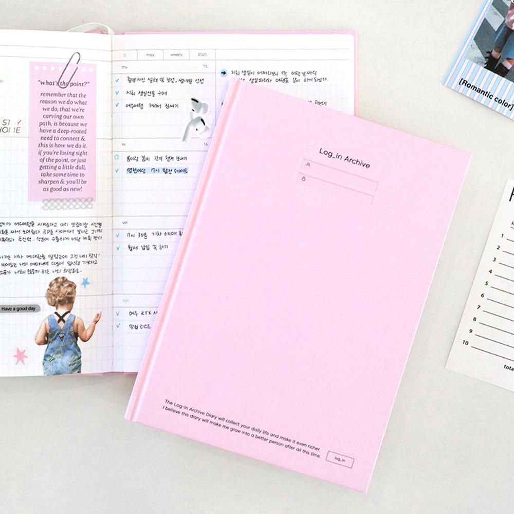 2025 감성 다이어리 위클리 25년 날짜형 아카이브 2025년 주간 B6 모눈