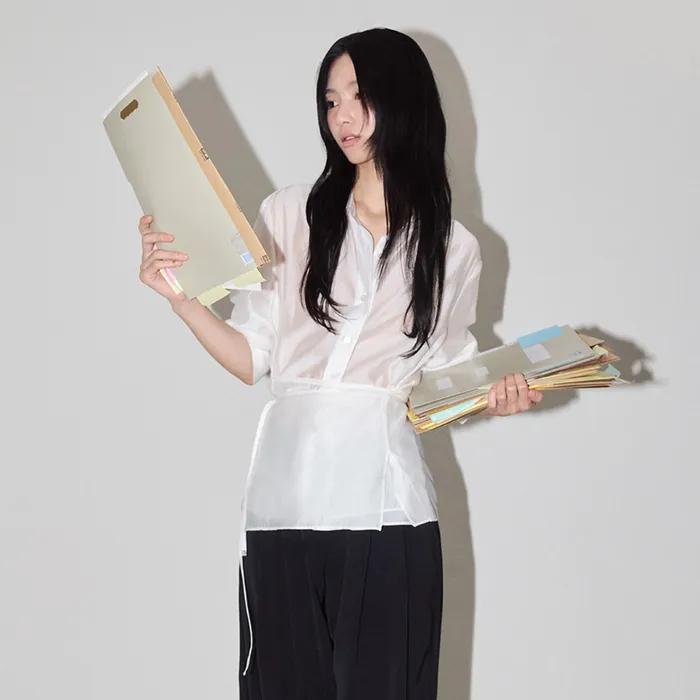 WRAP SILKY SHIRTS (WHITE)