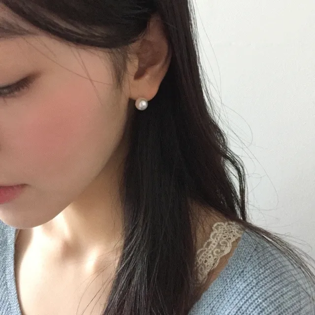 [925 silver] 얇은 바 진주 피어싱  (5 size, 2 type, 2 color)