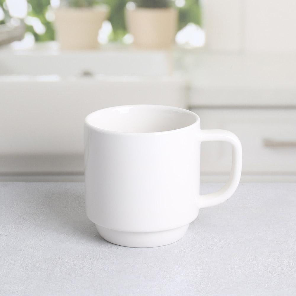 KW 유광도자기 스태킹 일자머그컵 (310ml) S-255