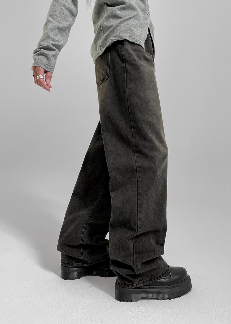 [MADE] 노번 워싱 와이드 데님팬츠 *