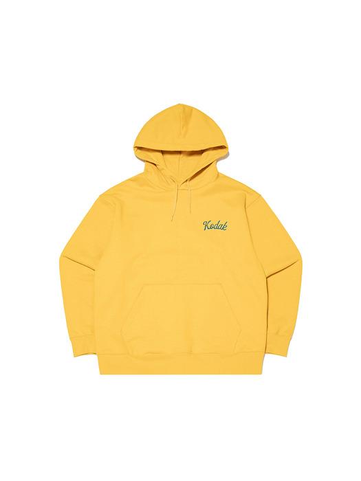 에센셜 레터링 고중량 후드티셔츠 MUSTARD