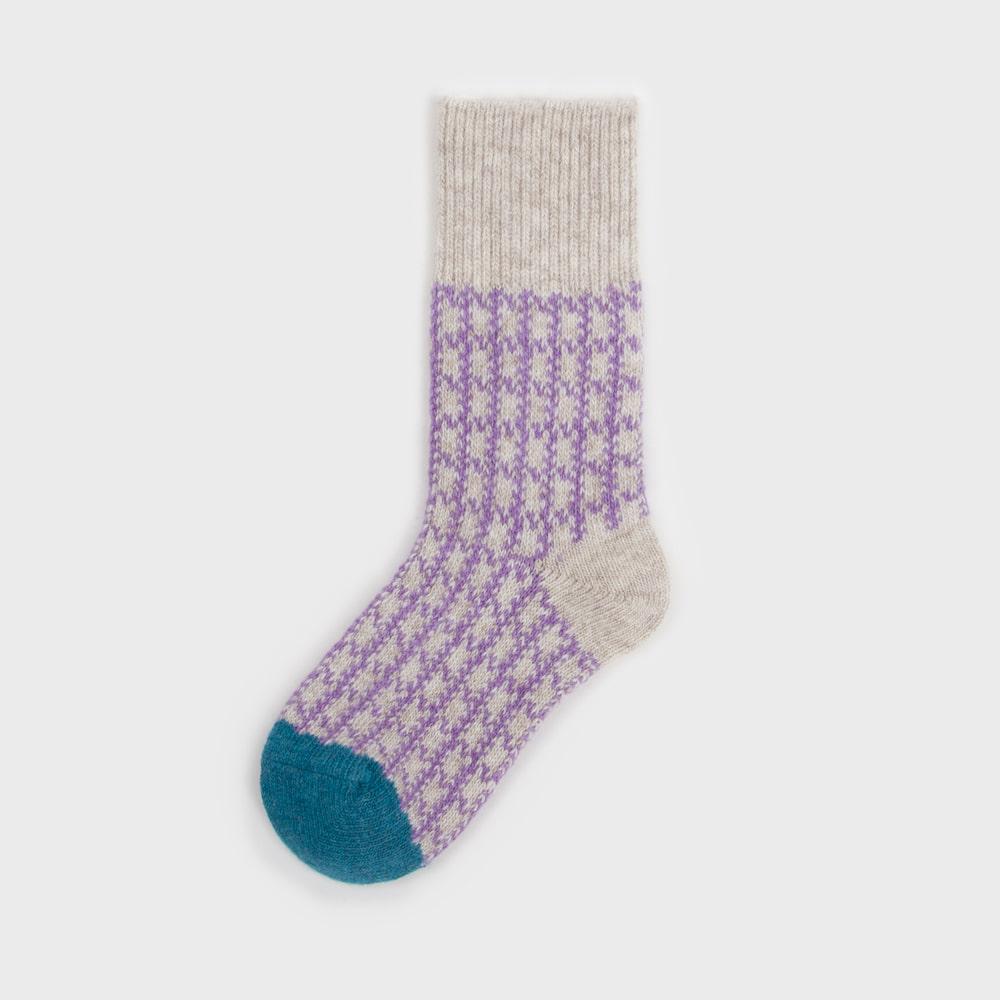 wool grandma check cream