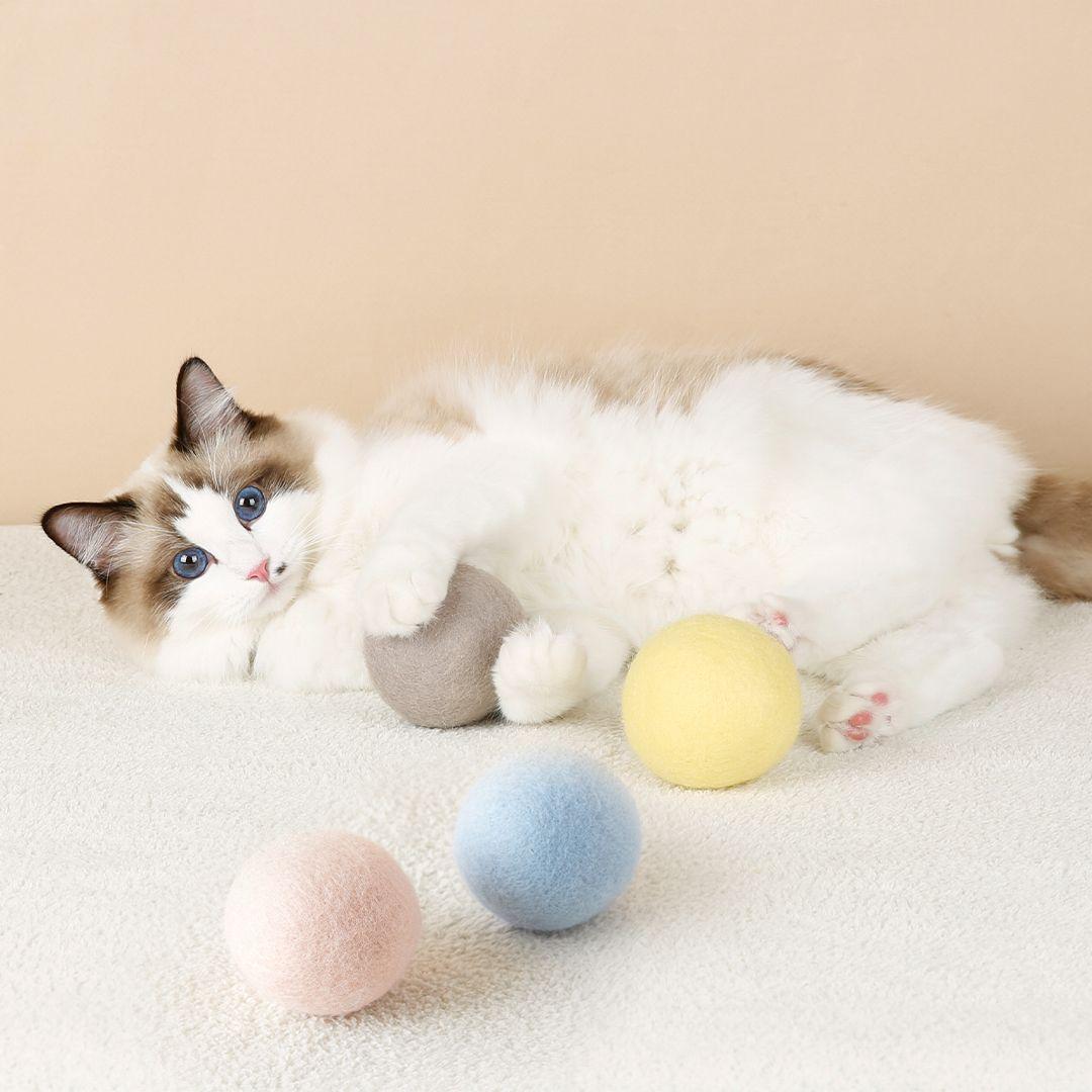 펫홀릭 왕모볼 7cm 2p 그레이&옐로우/핑크&블루