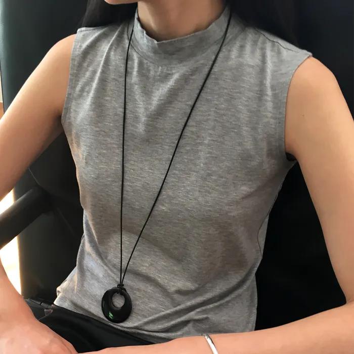 onxy circle necklace