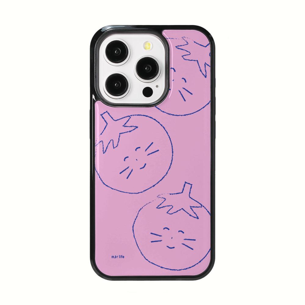 [케이스] 슥슥 그려낸 토마토 네코 (연보라색)