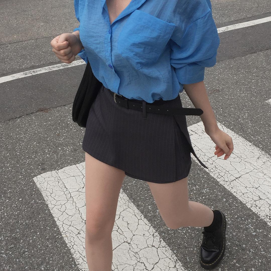 크림치즈마켓 [벨트set] 스트라이프ver. 누가봐도 치마바지 스커트 - sk