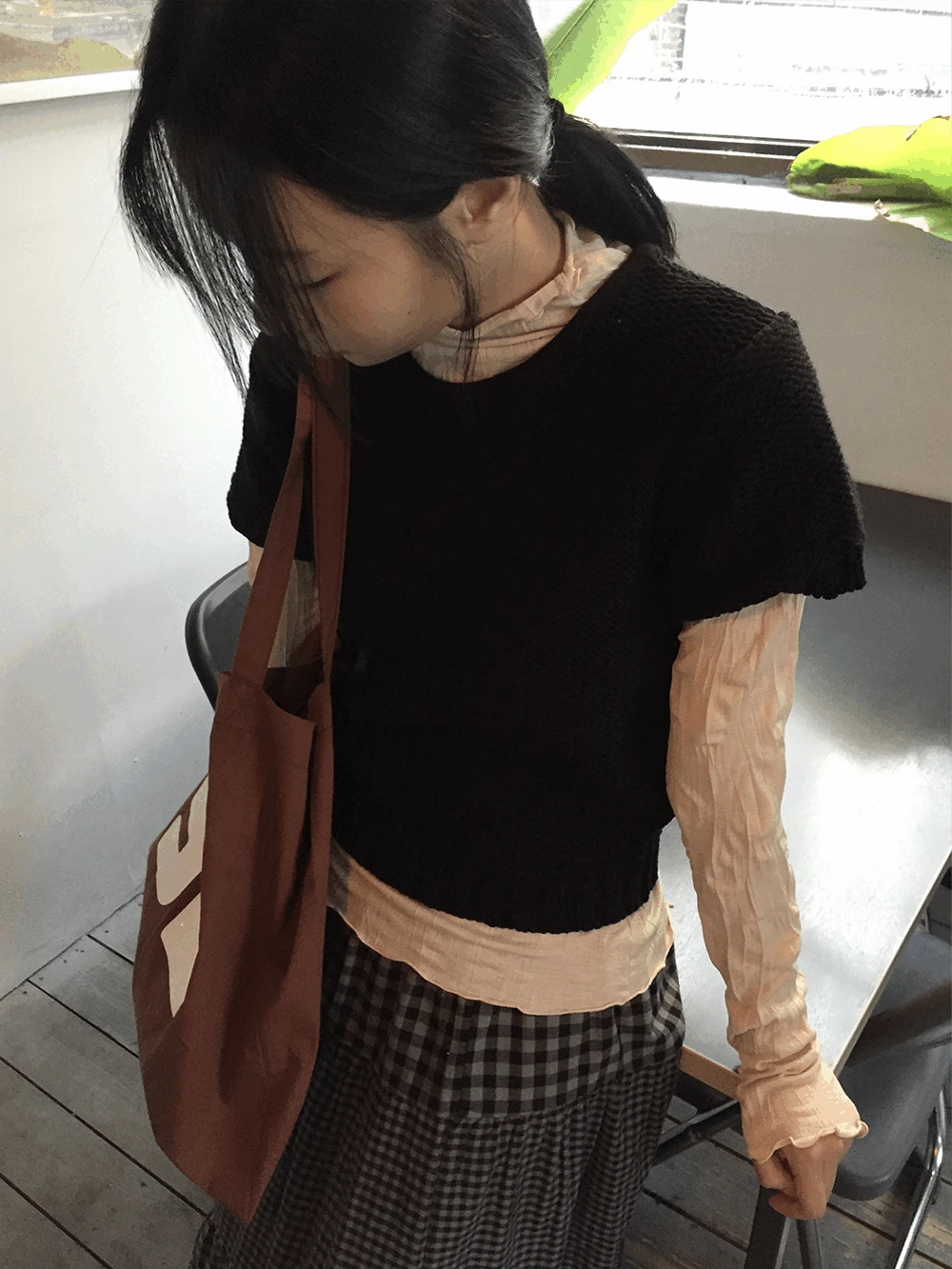 린디 루즈핏 하프 니트 (3c)