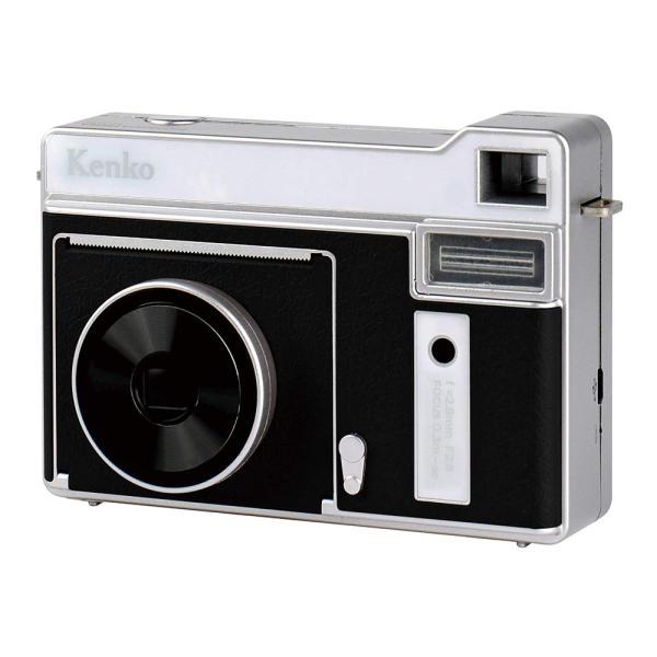 Kenko 즉석 카메라 흑백 카메라 블랙 감열지 사용 약 80회 인쇄 가능 microUSB 충전 KC-TY01 BK