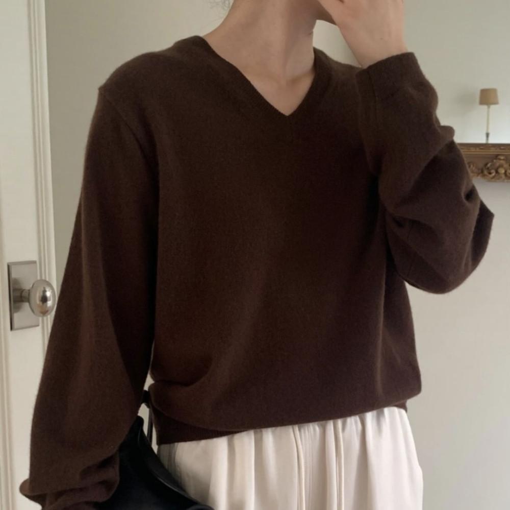 (일부 당일) 드온도 파인 울100 브이 니트 deondo