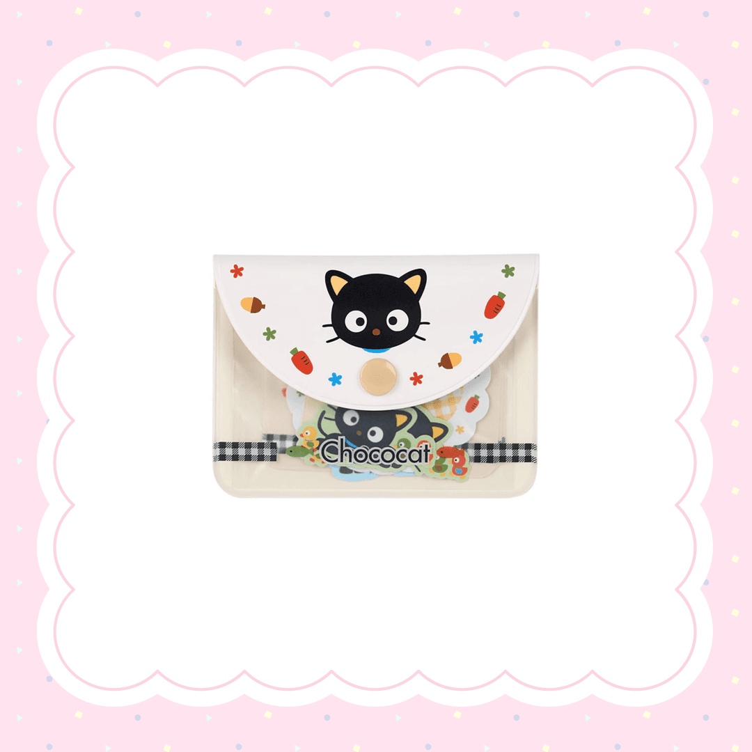 [산리오] 고양이 디자인 시리즈 초코캣 케이스&스티커 세트