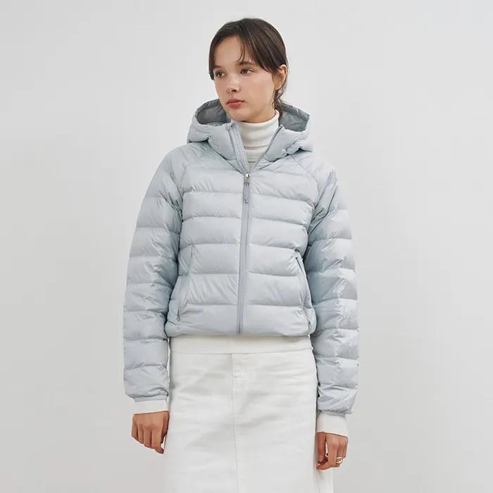 [우먼] [덕다운ver.] 라이트웨이트 후드 덕다운 패딩 자켓 스카이블루 COWJP001SKYBLUE