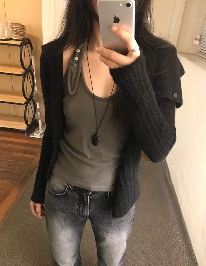 드롭 버튼 슬리브리스