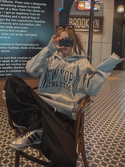 유랜 뉴욕 코튼 오버 후드티