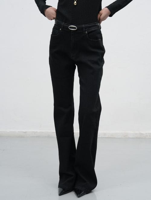부츠컷 워싱 데님팬츠 [BLACK] / WBE3L11509