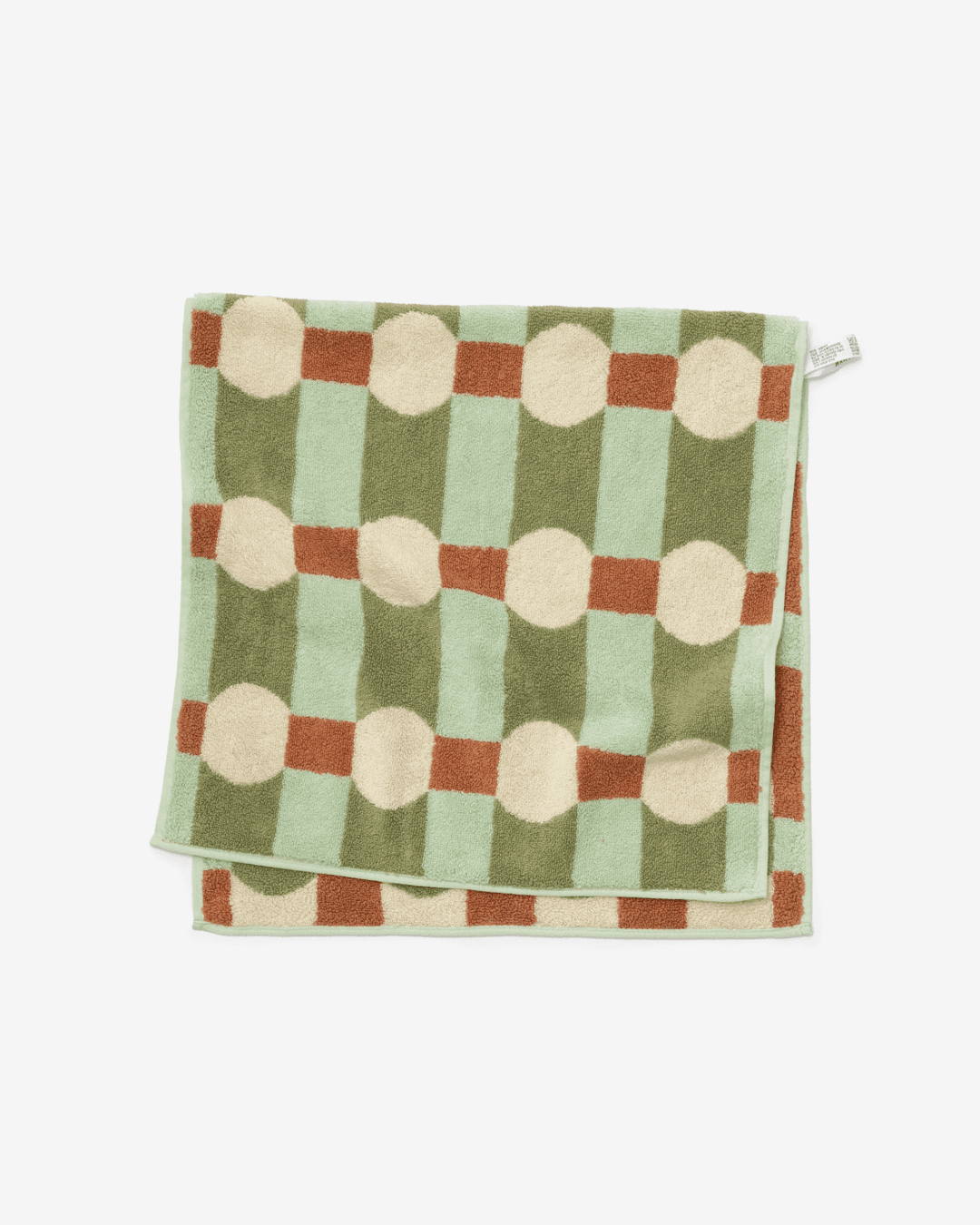 DOT CHECK TOWEL - CREAM ON MINT