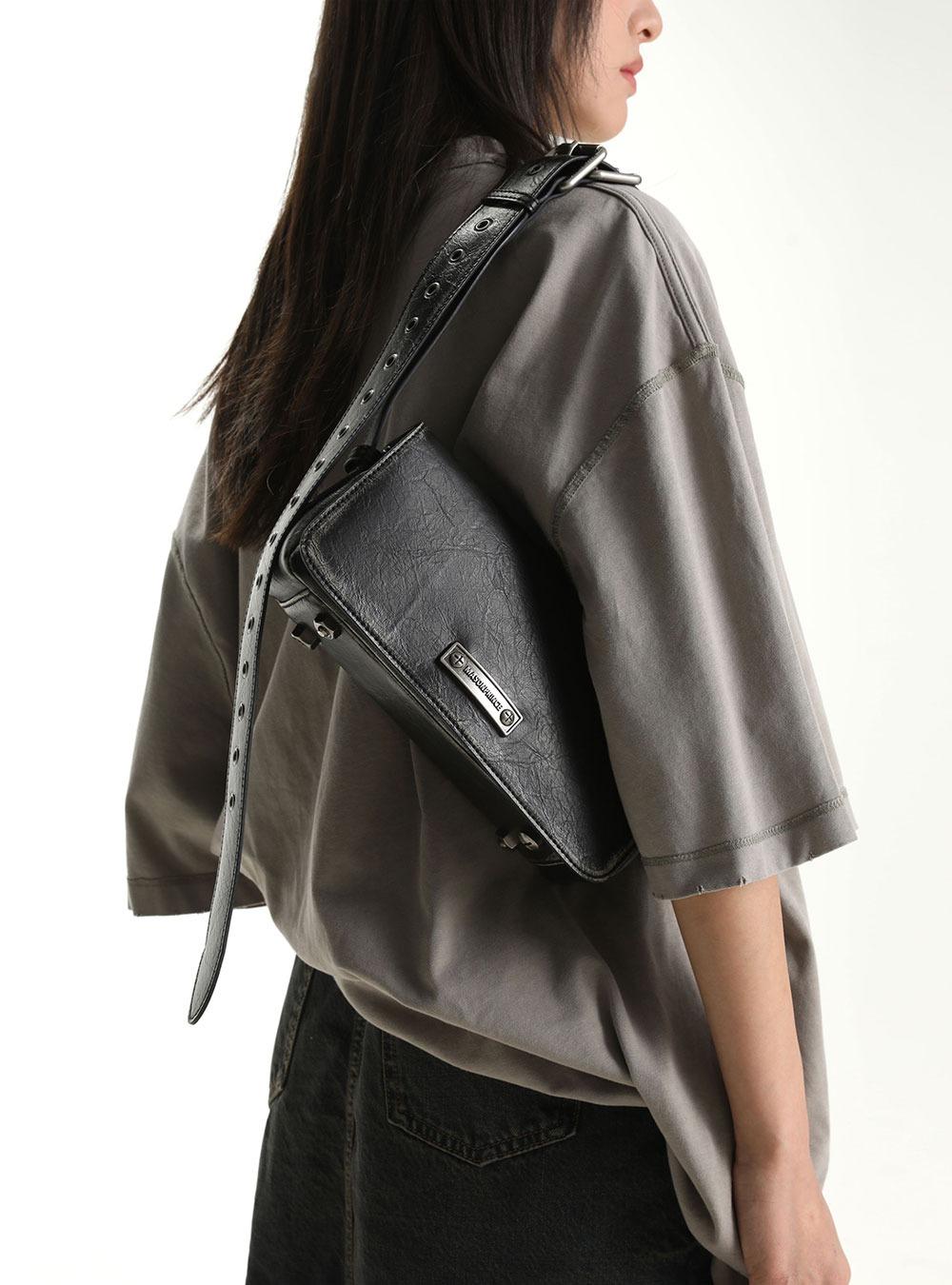 Chic Two Buckle Belt Cross Body Shoulder Bag