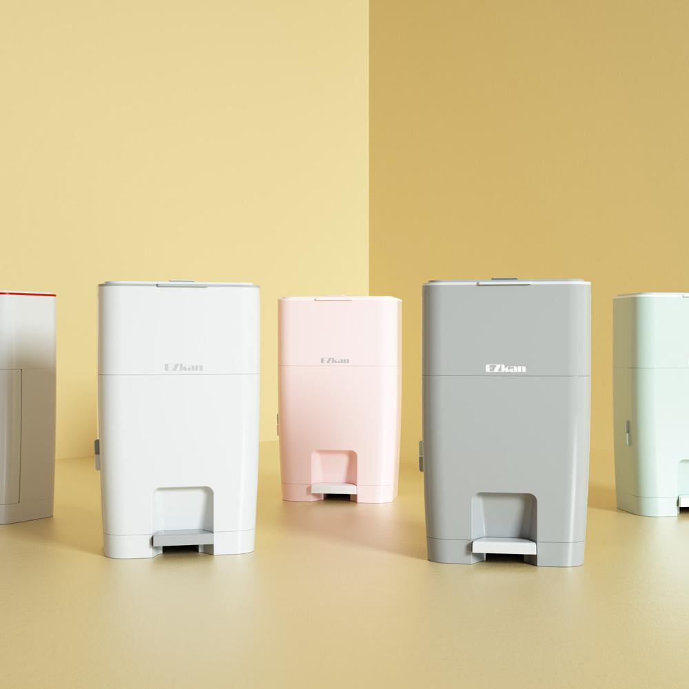 이지캔 4중차단 냄새차단 출산선물 기저귀 쓰레기통 휴지통 27L, 20L +리필 봉투 1롤장착 종량제호환 무소음