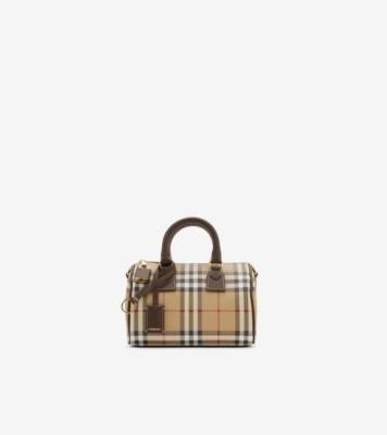 미니 체크 볼링 백 (밀리터리) - 여성 | 공식 Burberry®
