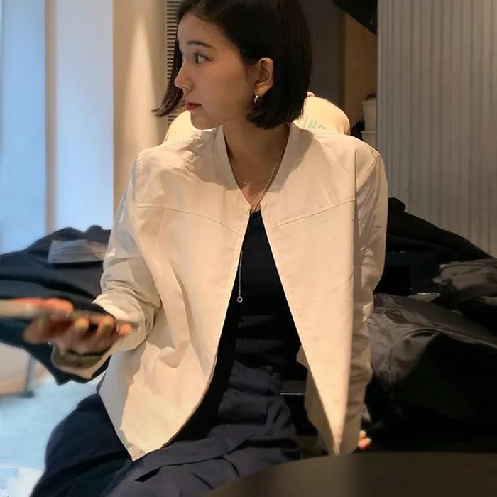 메이 코튼 린넨 블루종 재킷 (ivory)