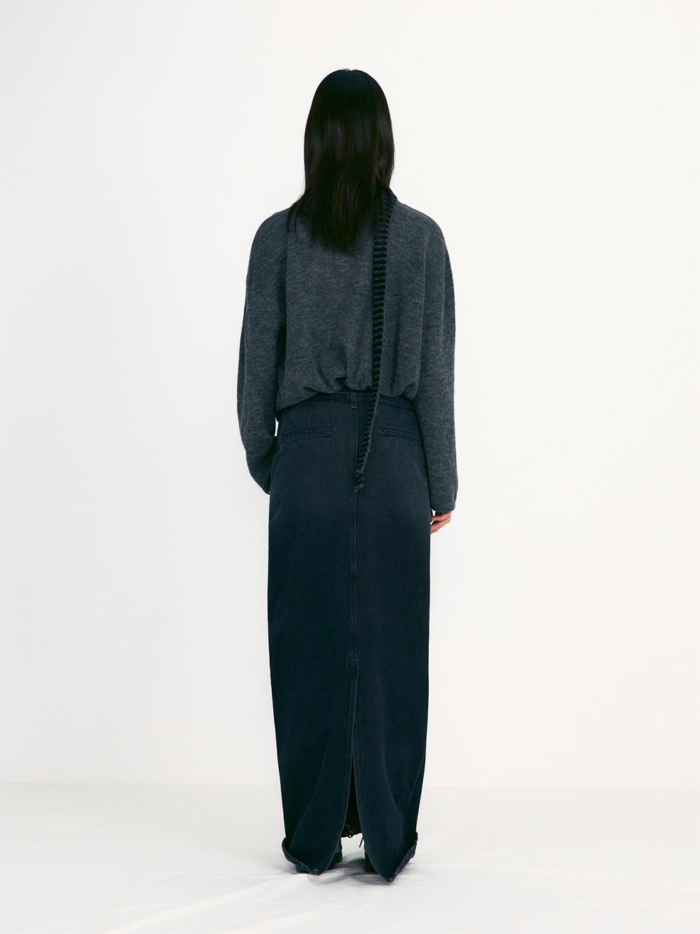 [17END X LOW CLASSIC] DENIM MAXI SKIRT_MAHOGANY BLUE