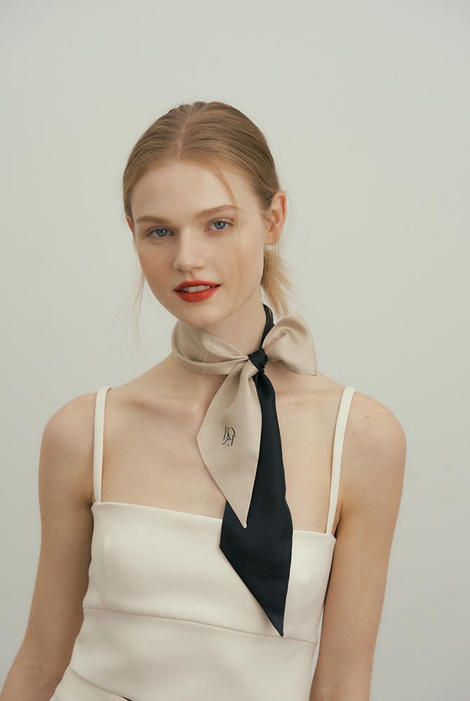 mood twilly scarf - beige black