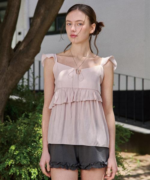 ISA FRILL BLOUSE-PINK