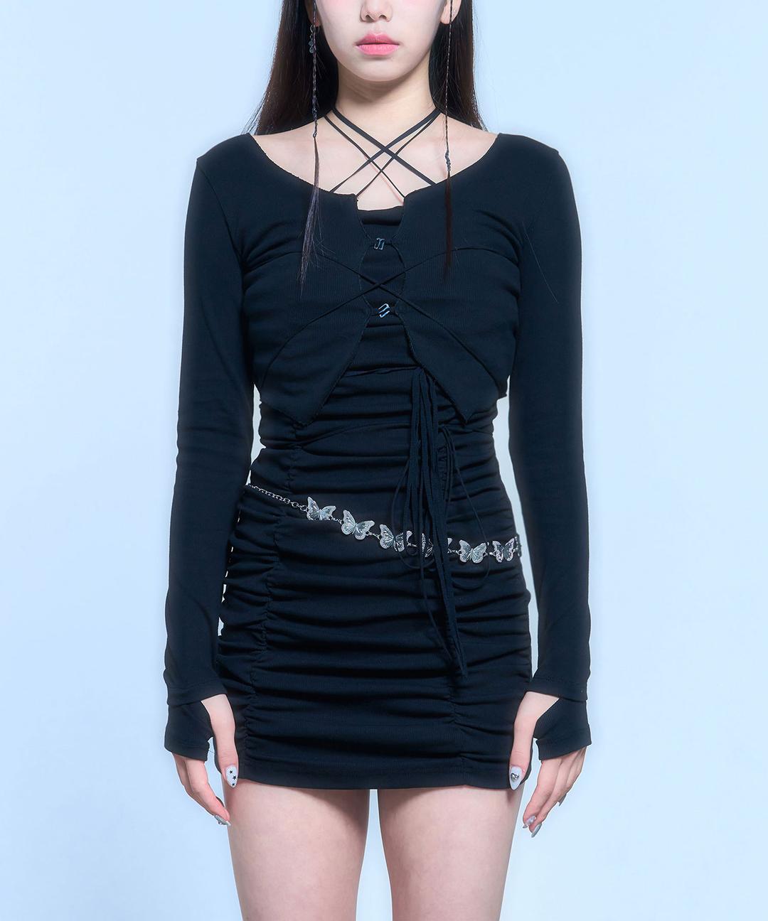 BONDAGE ROPE CARDIGAN_BLACK