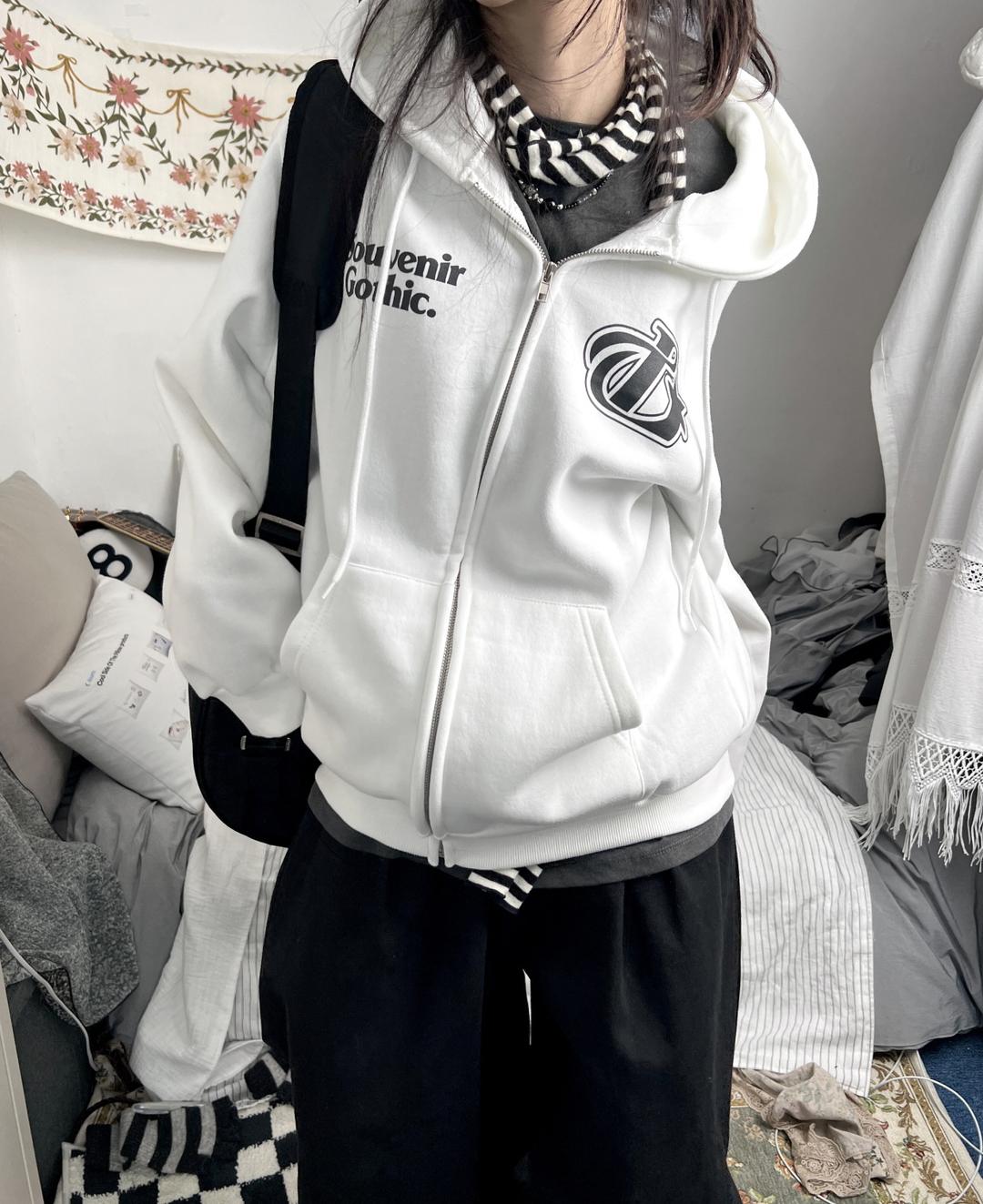 Gothic hood zip-up
