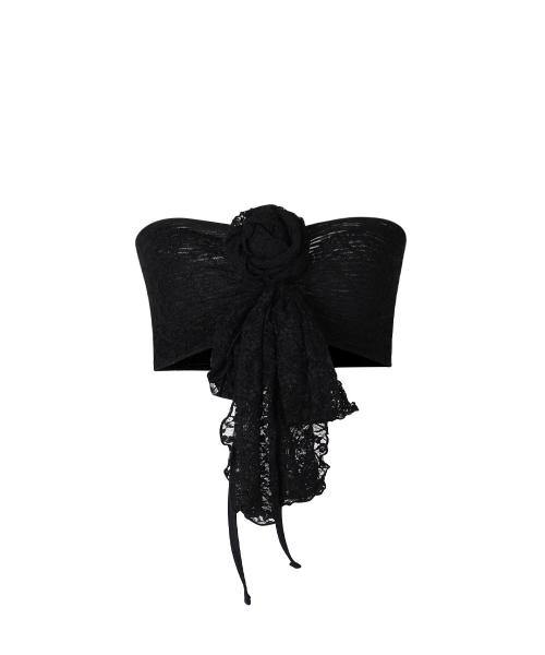 2Way String Shirring Tube Top_[Black]
