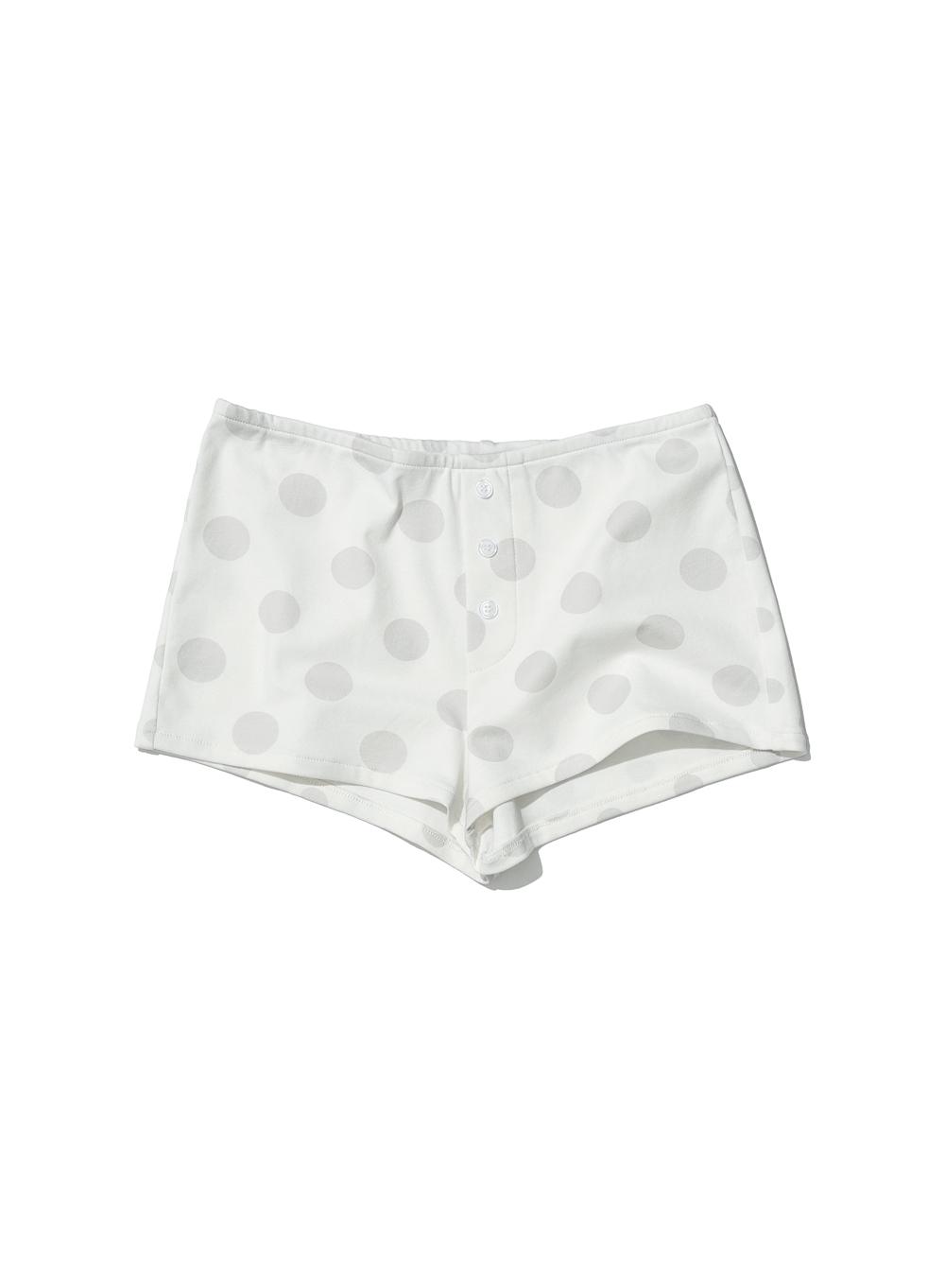 [WOMEN] MIX DOT ALL-OVER PRINTED MICRO SHORTS_WHITE