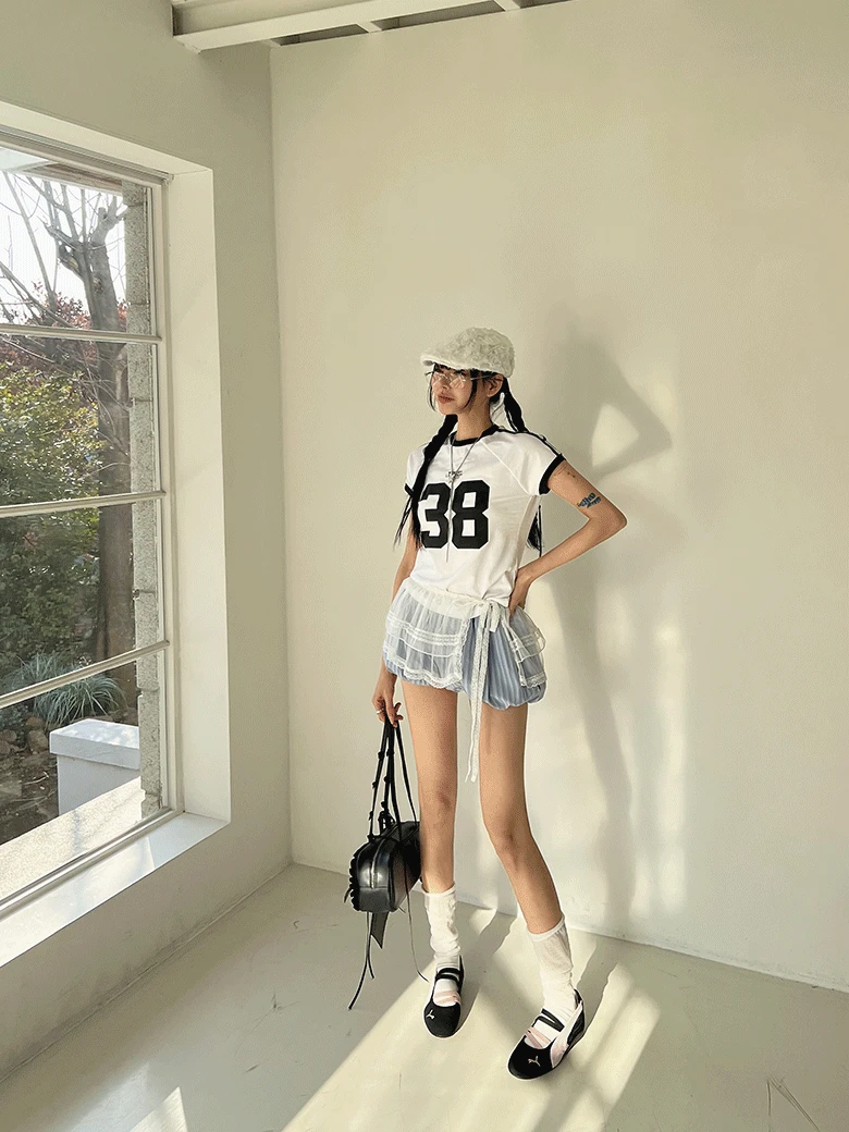 [주문폭주,35차 입고] 머랭 레이스 레이어드 마이크로 스커트