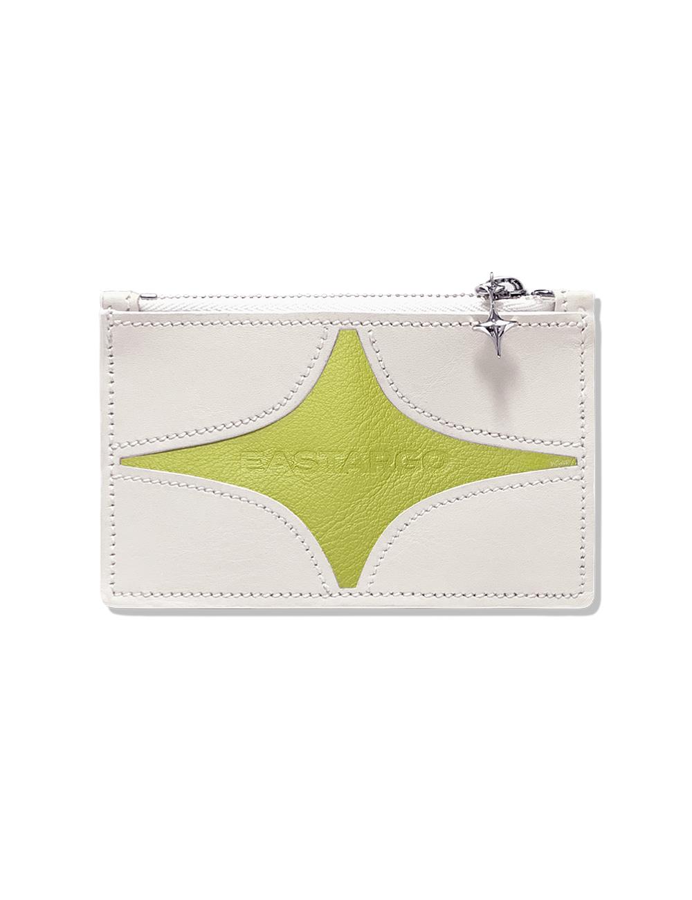 DOUBLE STING ZIPPER WALLET IVORY WHITE (LIME)