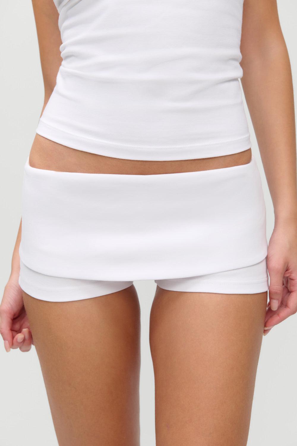 x JENNIE Eva Cotton Mini Shorts - Optic White - Optic White / XS