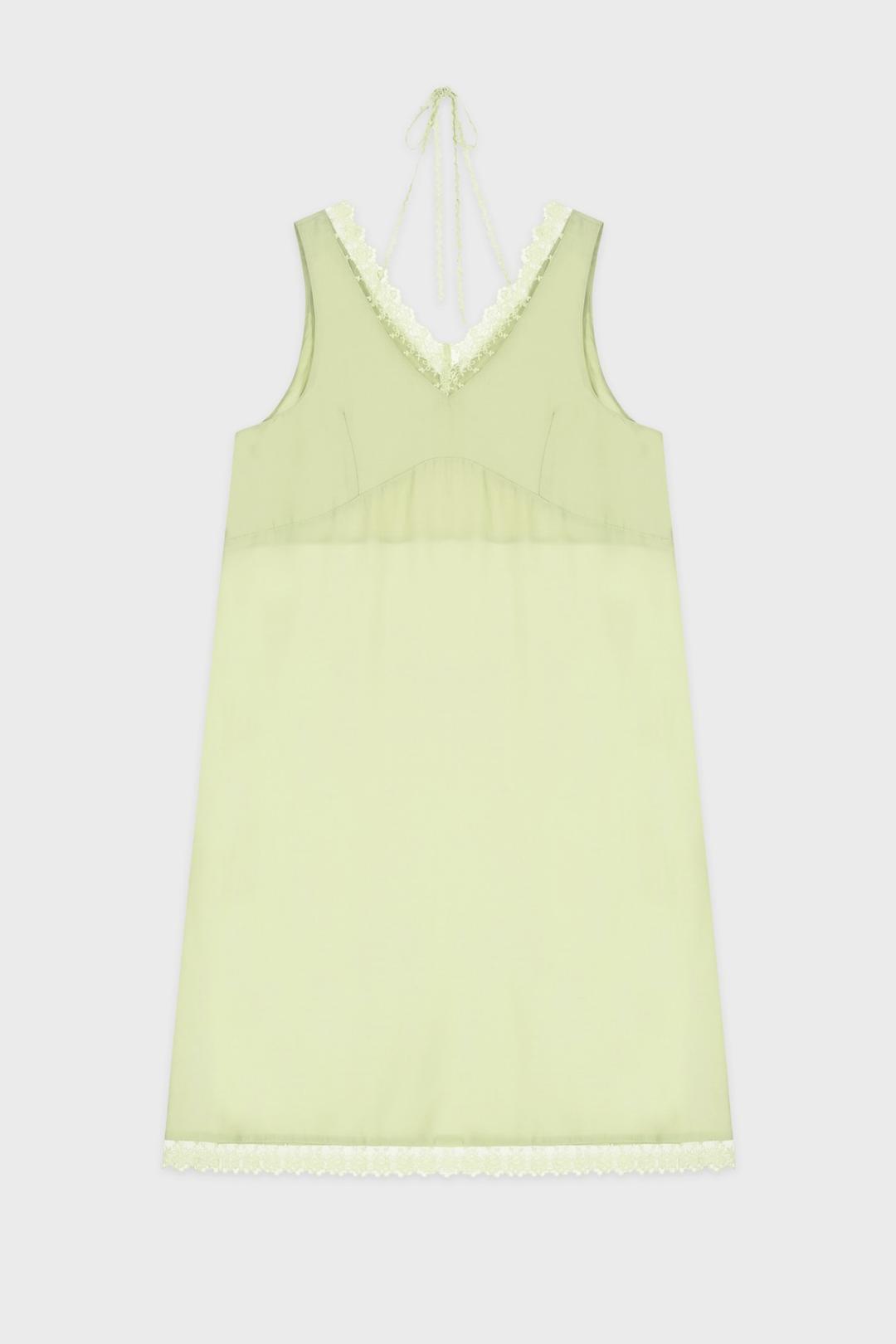 Silky Lace Slip Dress (Mint)