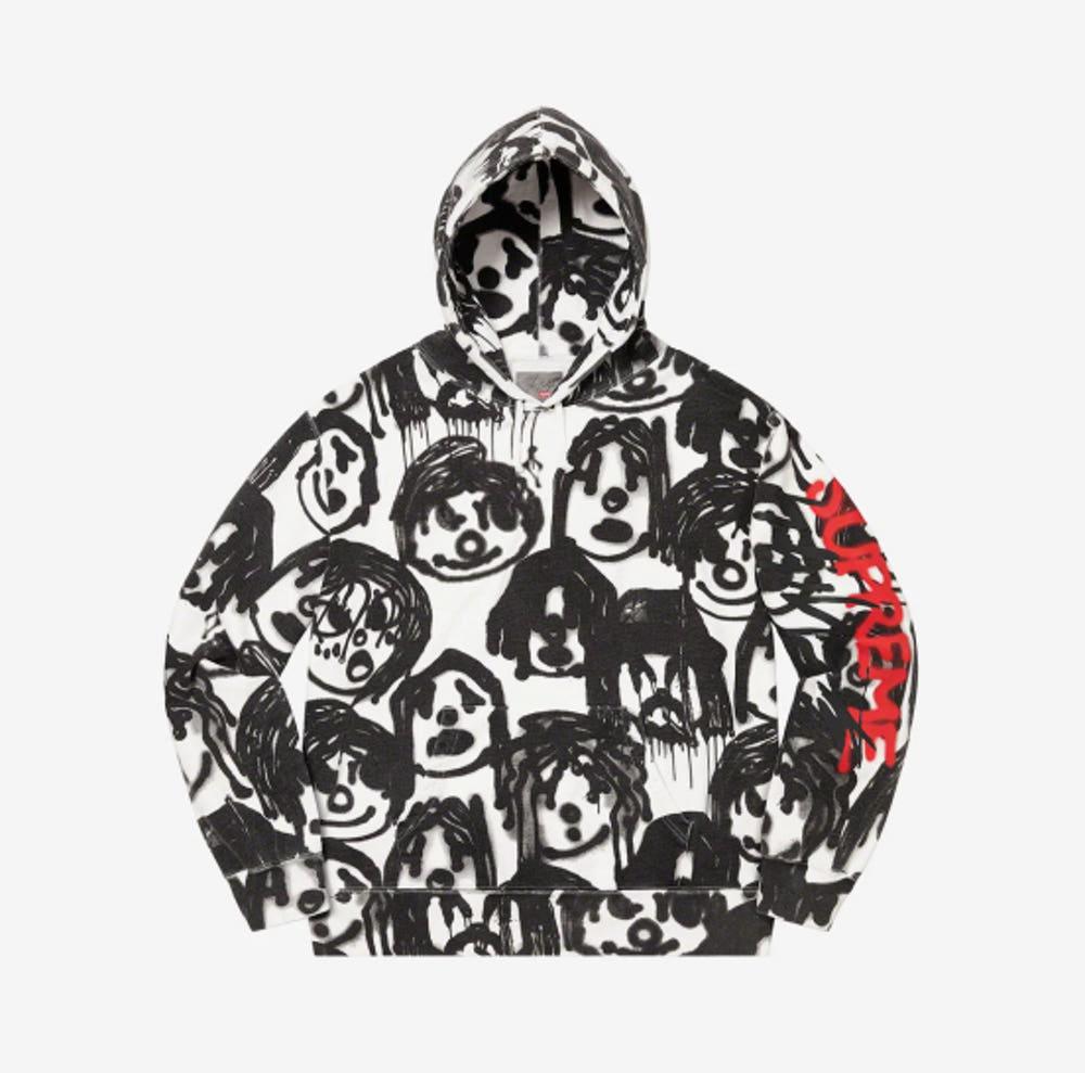 슈프림 x 요지 야마모토 후드 스웨트셔츠 화이트 20FW