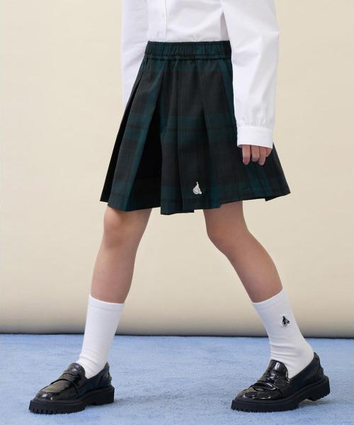 플리츠 체크 스커트  그린 (BI6127G03M)